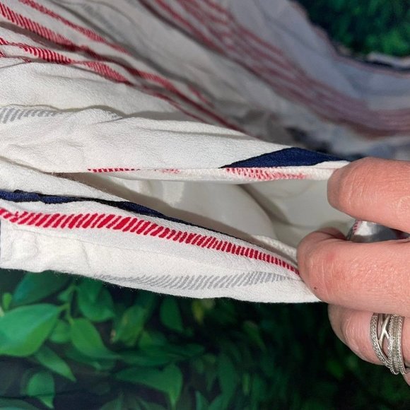 Express Womens Red/White/Blue Striped Wide Leg Pants | Size XSmall - Picture 2 of 3